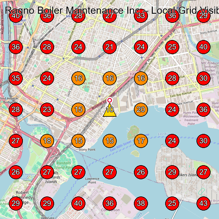 Ragno Boiler Maintenance Inc GeoGrid visibility map for Heating Contractor in Bronx